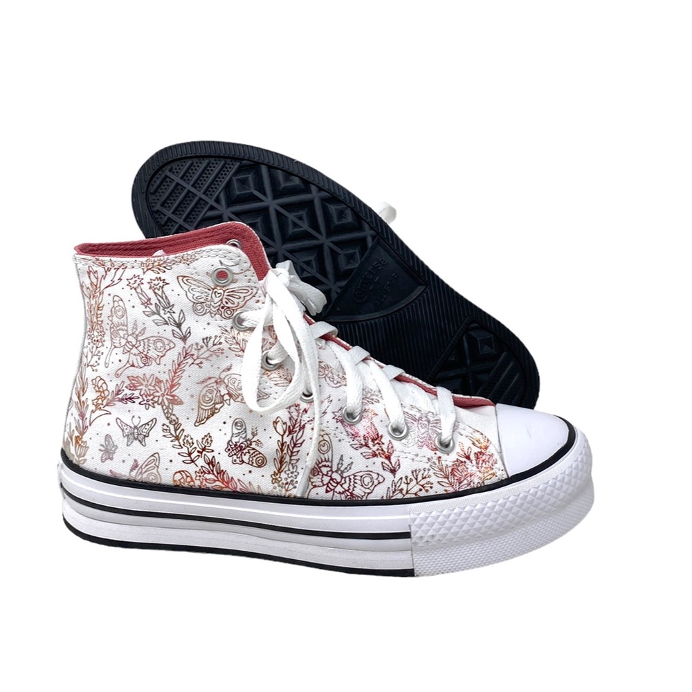 Converse CTAS EVA Lift Platform High White Kids Women's Canvas Sneakers A04187C - Picture 5 of 8